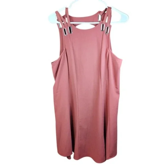 Free People Dress Womens Medium Sleeveless Metal Buckle Detail A-Line Modern - Picture 1 of 7